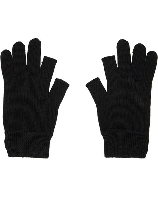 Rick Owens Black Tower Touchscreen Gloves for men