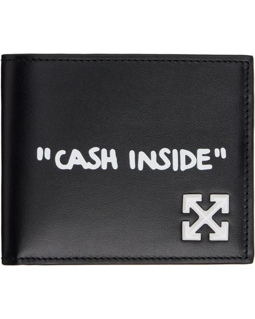 Off-White c/o Virgil Abloh Black Jitney Quote Bifold Wallet for men