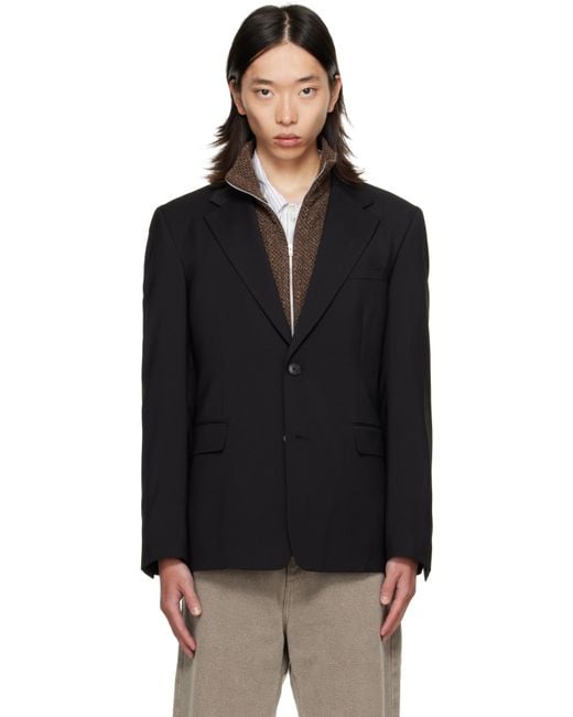 mfpen Black Single Breasted Blazer for men