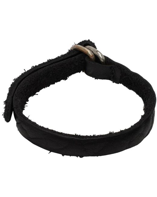 Guidi Black Bison Leather Bracelet for men