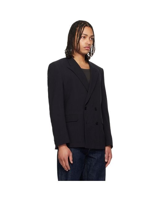 HUGO Black Double-Breasted Blazer for men