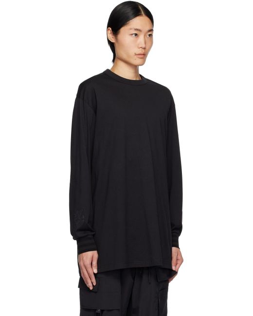 Y-3 Black Graphic Long Sleeve T-shirt for men