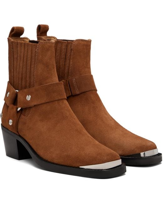 Anine Bing Brown Tan Mid Biker Boots