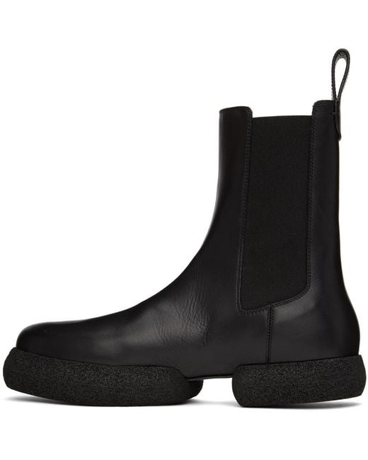 Dries Van Noten Black Platform Chelsea Boots for men