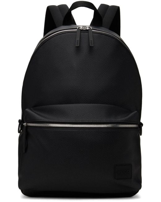 HUGO Black Ethon 2.0 Faux-leather Backpack for men