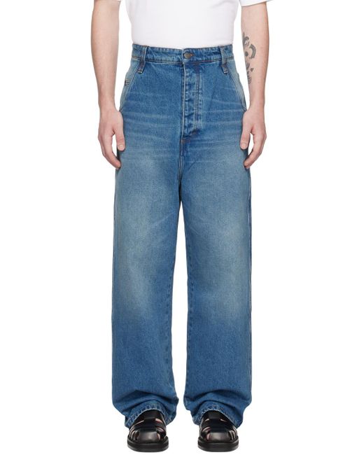 AMI Blue Alex Fit Jeans for men