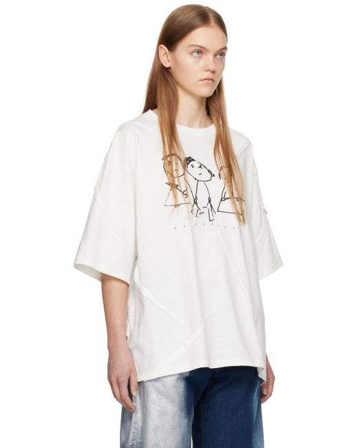 Undercover White Pleated T-shirt
