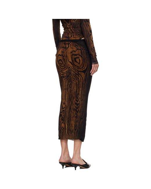 Jean Paul Gaultier Black 'The Long Draped Wood' Midi Skirt