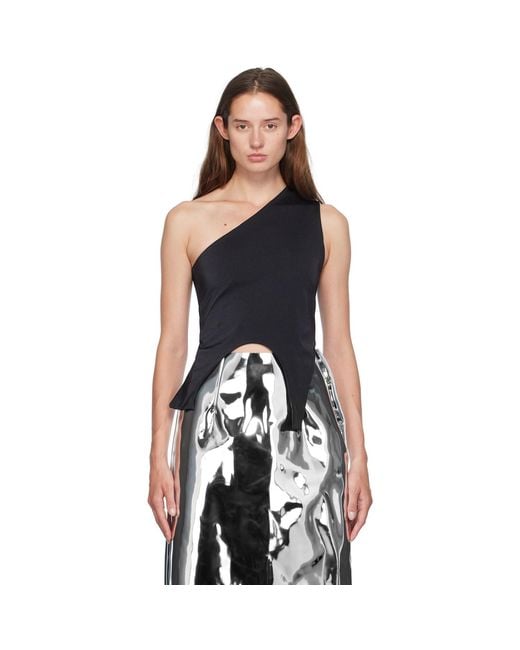 Marie Adam-Leenaerdt Black Off-Shoulder Tank Top