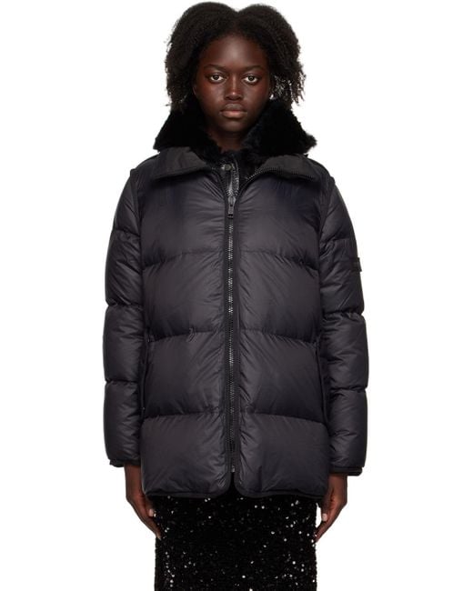 Army by Yves Salomon Synthetic Black Paneled Down Jacket | Lyst