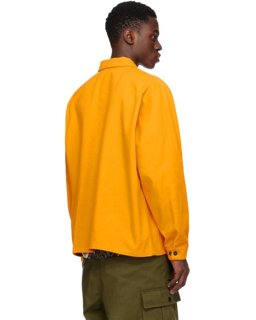 Marni Orange Zip-Up Long Sleeve Shirt for men