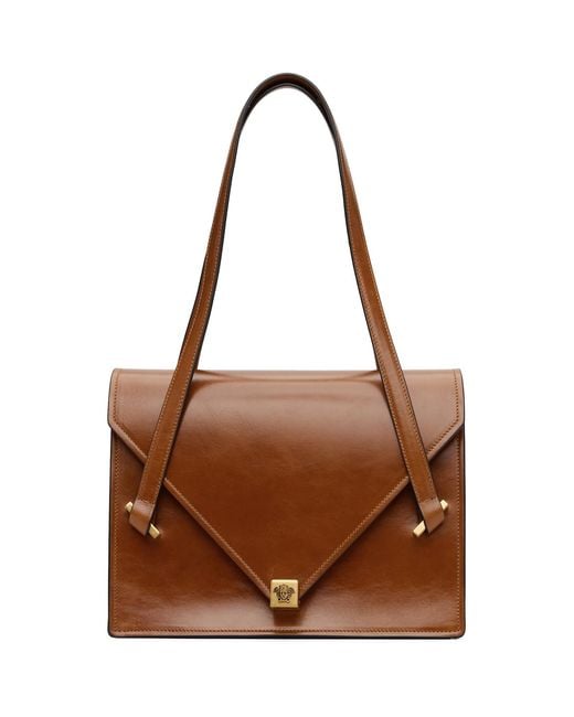 Versace Brown Tan Severine Leather Shoulder Bag