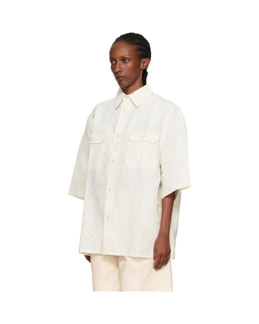 Willy Chavarria Natural Off- S/S Corcoran Shirt