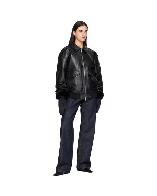 Yves Salomon Black Fox Fur & Down Mittens