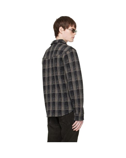 RRL Black Wool-Cashmere Western Overshirt for men