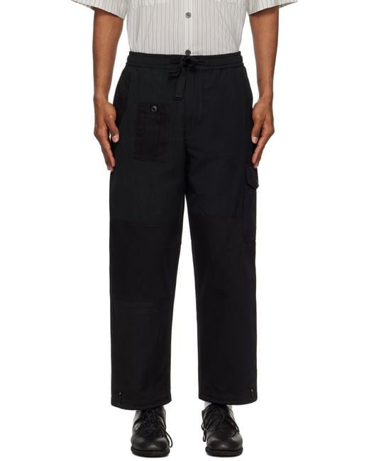 Maharishi Black 6087 Upcycled Loose Cargo Track Pants for men