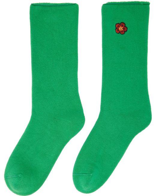 KENZO Green Paris Boke Flower Socks