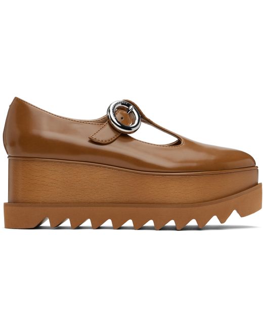 Stella McCartney Black Tan Elyse T-Bar Platform Mary Jane Derbys
