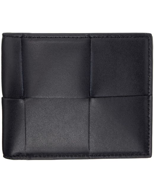 Bottega Veneta Black Navy Cassette Bi-fold Wallet for men