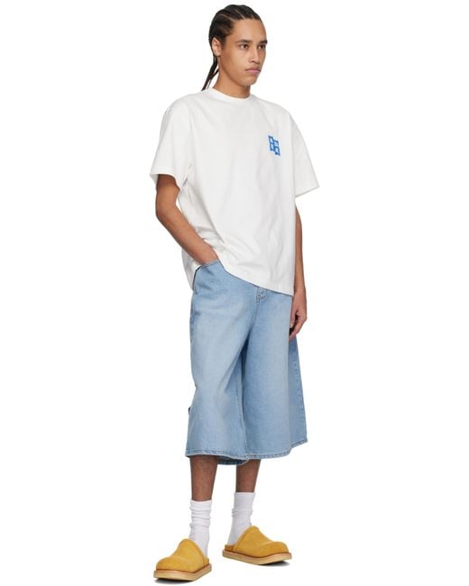 メンズ Adererror ブルー Significant Trs Tag 01 デニムショートパンツ Blue