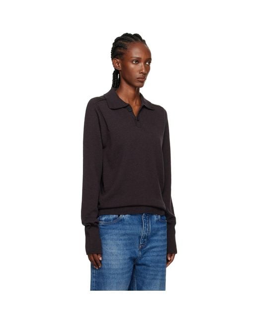 Studio Nicholson Black Sark Polo