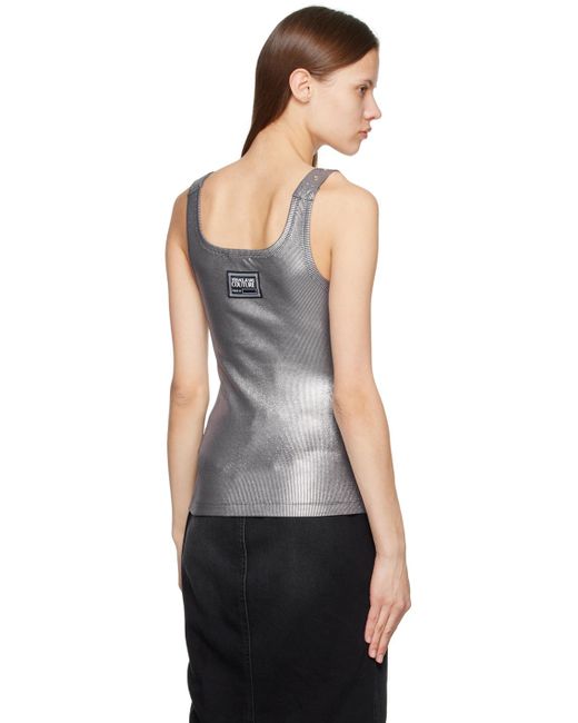 Versace Black Silver Pin-buckle Tank Top