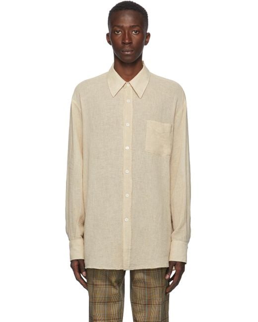 Our Legacy Natural Beige Sheer Less Borrowed Shirt for men