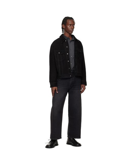 Studio Nicholson Black Aaron Levine Edition Boston Suede Jacket for men