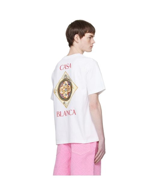 Casablanca White 'Plafond Orne De Musique' Short Sleeve T-Shirt for men