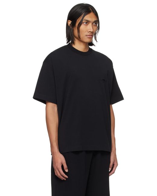 VTMNTS Black Embroide T-shirt for men