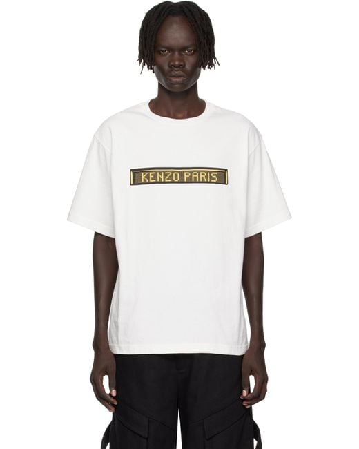 KENZO White Off- Paris City' Oversized T-Shirt for men