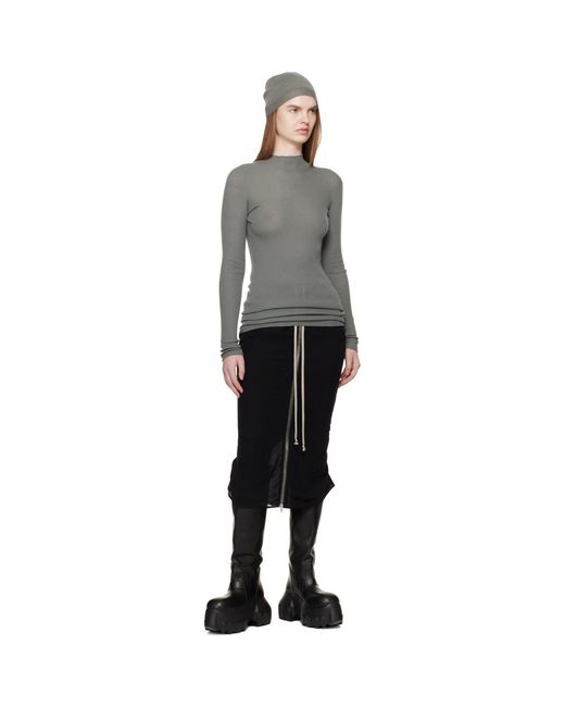 Rick Owens Black Temple Ls Turtle Sweater