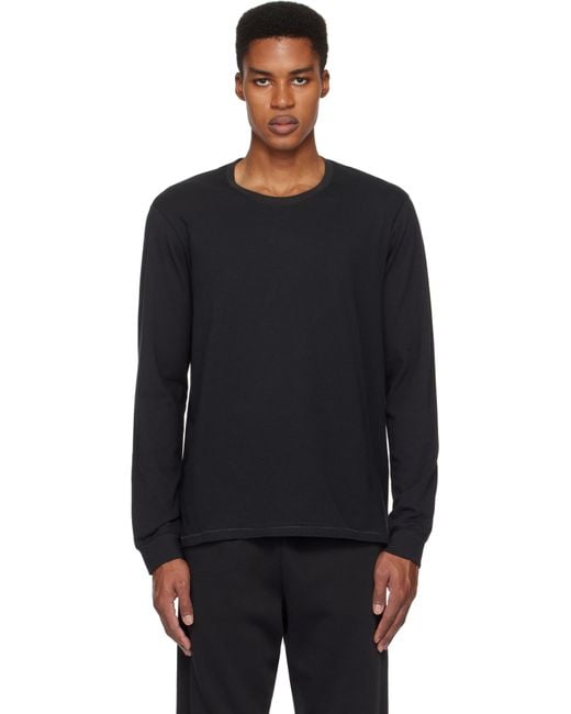 Skims Black Cotton Classic Long Sleeve T-Shirt for men