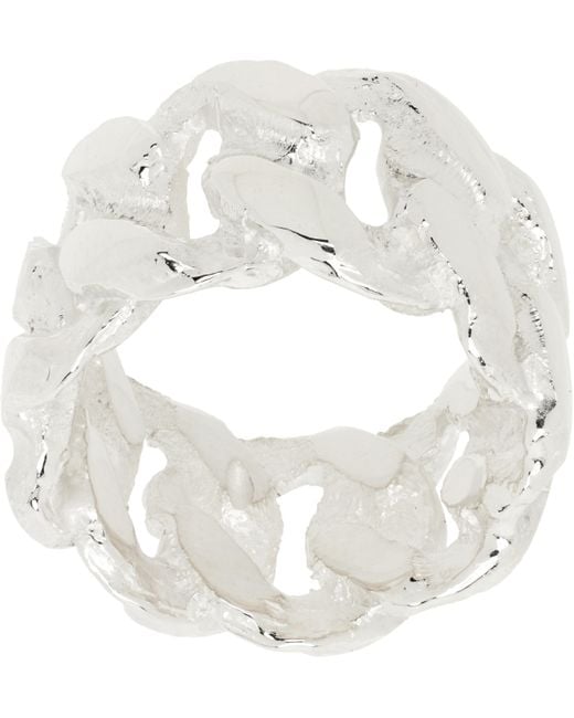 Pearls Before Swine シルバー Xl Link リング White