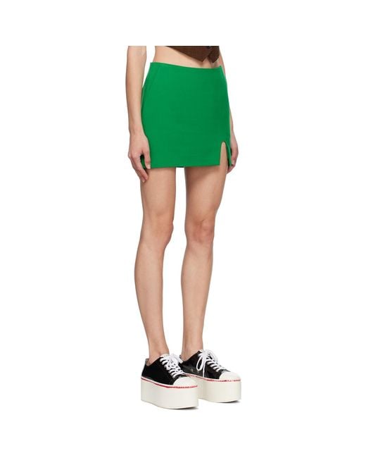 Pushbutton Green Ssene Exclusive Slit-Cut Miniskirt