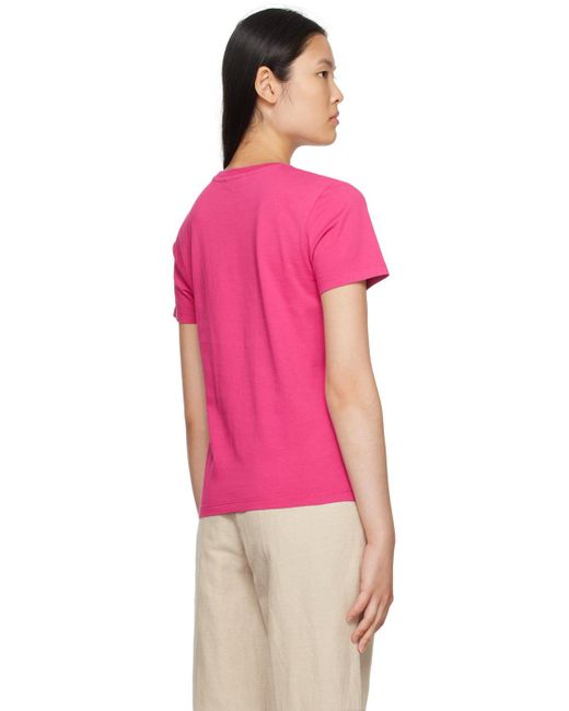 Maison Kitsuné Pink College Fox T-shirt