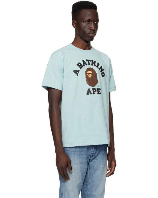 A Bathing Ape Black Blue College T-shirt for men