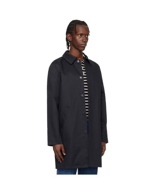 A.P.C. Blue Urban Mac Coat for men