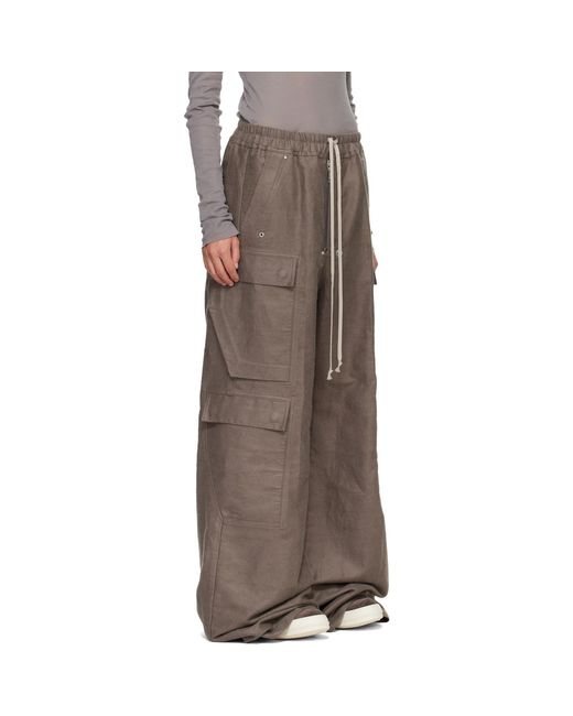 Rick Owens Brown Tower Cargobelas Cargo Pants