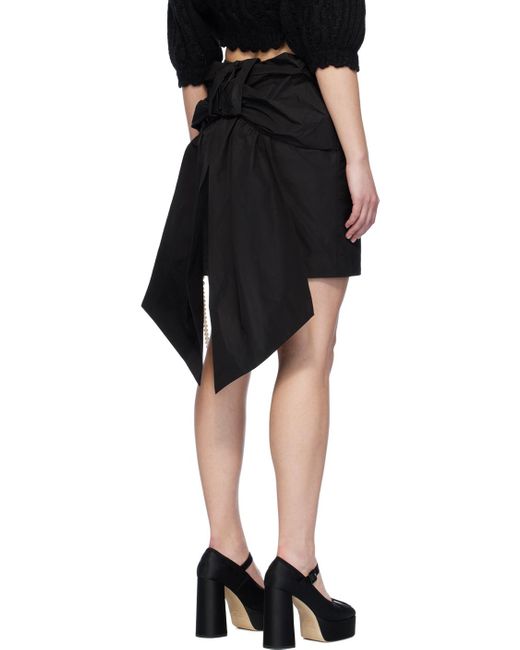 Mini-jupe noire à boucle Simone Rocha en coloris Black