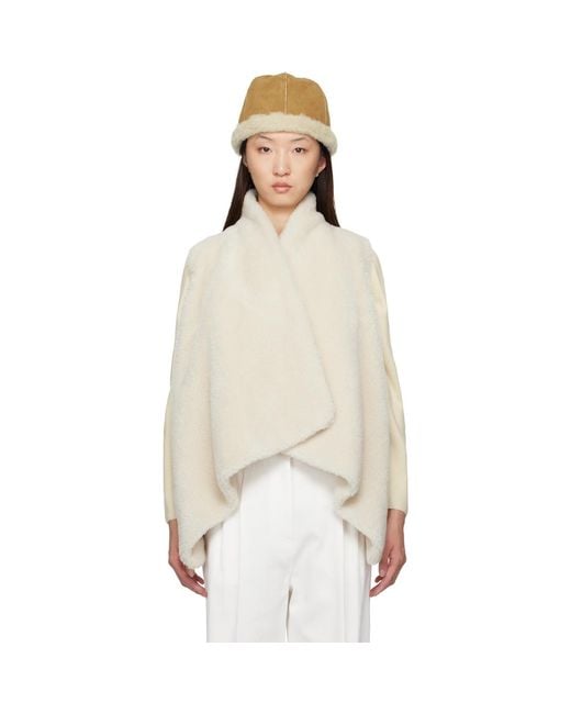 LE17SEPTEMBRE Natural Shawl Collar Faux-Shearling Vest