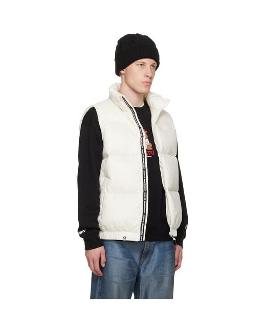 Aape By A Bathing Ape Black 'Aapenow' Moonface Down Vest for men