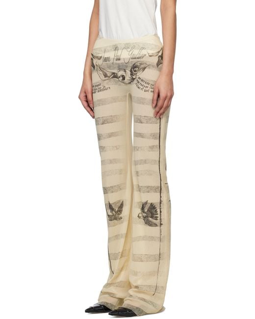 Jean Paul Gaultier ベージュ 'The Tattoo Marinière' ラウンジパンツ Natural