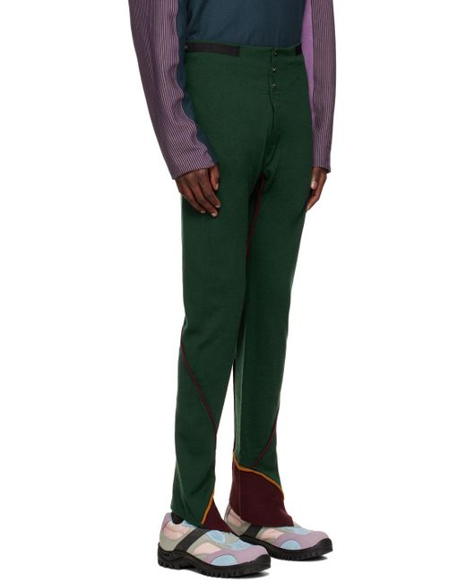 Kiko Kostadinov Green Cruma leggings for men