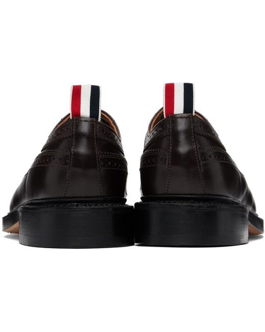 Thom Browne Black Brown Classic Longwing Calf Leather Derbys for men