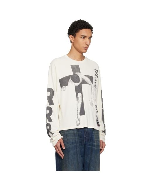 RIVINGTON roi Rebis White Off- Pop Out Thermal T-Shirt for men