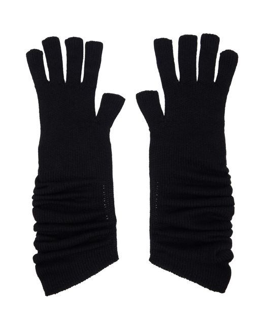Homme Plissé Issey Miyake Black Cashmere Winter Gear Gloves for men