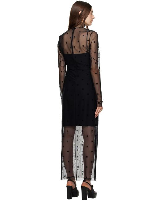 Givenchy Black Sheer Maxi Dress