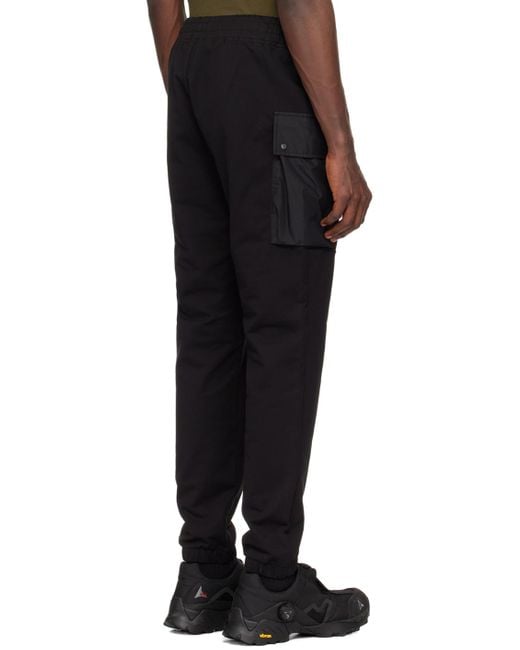 C P Company Black Cargo Pocket Sweatpants for men