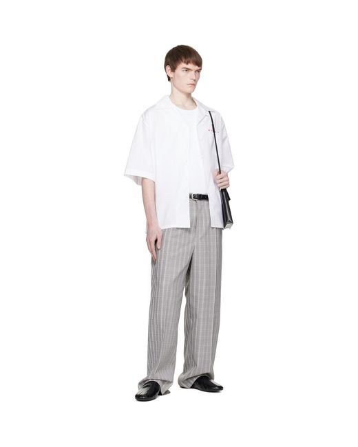 Marni White Peeping Logo Bowling Shirt for men